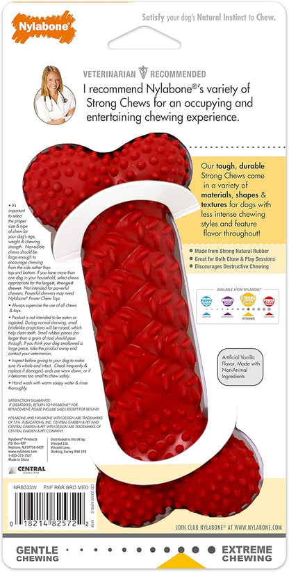 Nylabone dogs 491551 Fun N Fit Rubber Braided Bone, Medium, 1Piece