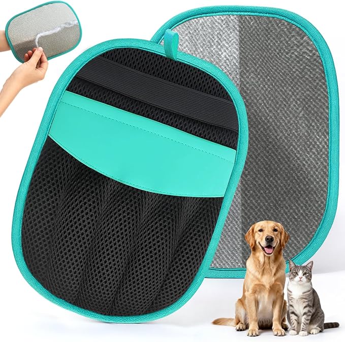 Pet Hair Remover for Dogs Cats: Reusable Five-Finger Static Pet Hair Removal Tool – Upgraded Lint Remover for Couch Furniture Bedding Car & Clothes – Supplies for Pet Owners at Home or Travel (1 Pack)