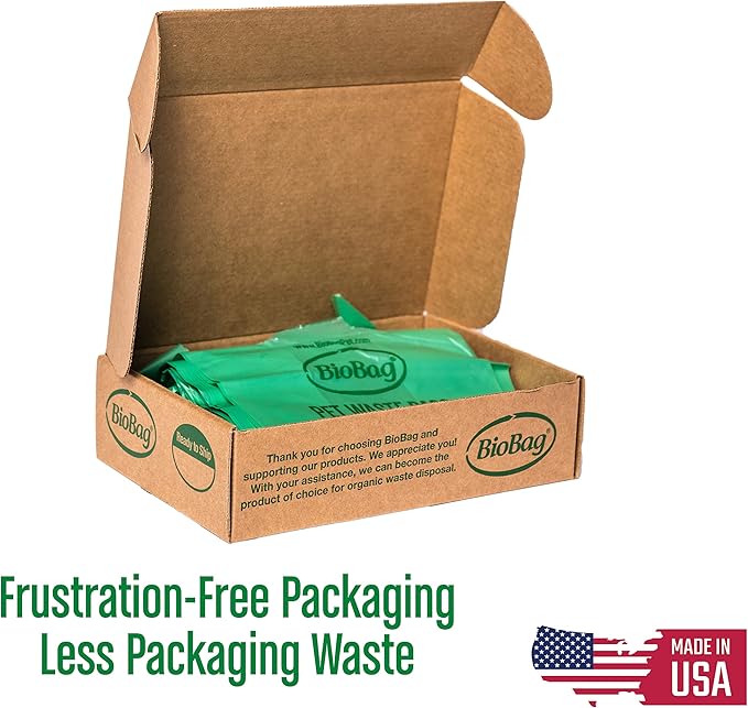BioBag Premium Pet Waste Bags with Handles, Standard Size, 150 Count, Great For All Dog Breeds