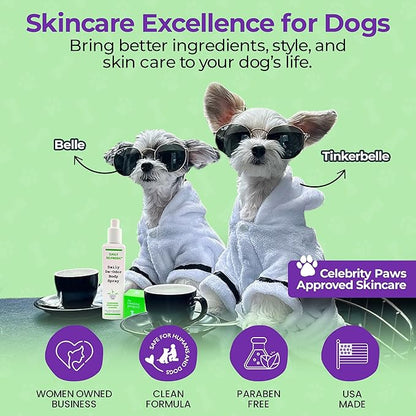 Hydrating Daily Dog Deodorant Spray – Gentle Between Bath Cleansing & Deodorizing Spray for Grooming Dry & Sensitive Skin – Extends Between Bath Time During Cold Weather