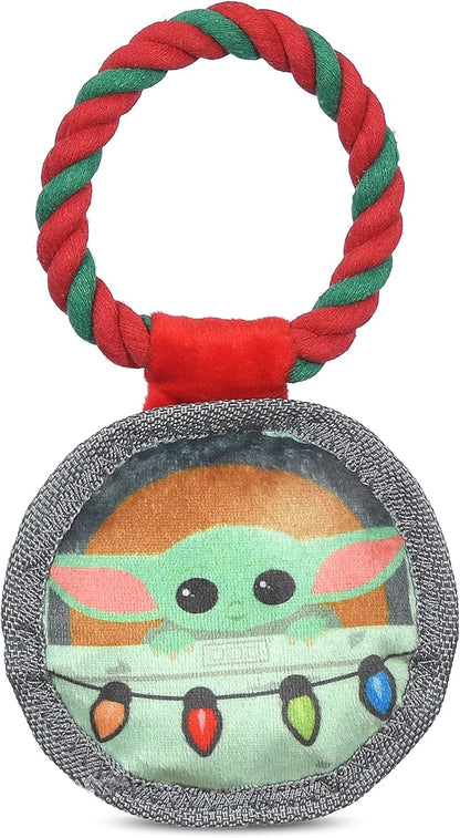 STAR WARS for Pets 4" GROGU Cradle Ornament Flattie Plush Dog Toy | The Mandalorian Holiday Pet Products GROGU | The Child Crinkle Pet Toy | for Pets (FF24155)