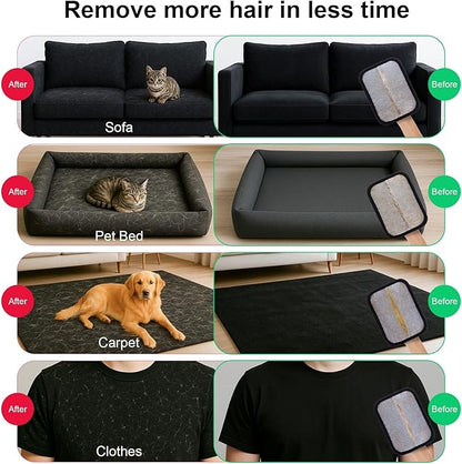 4PCS Electrostatic Pet Hair Removal Gloves Brush, 6.7x5.1 Reusable Static Remover for Cat Dog Hair, Grooming Glove for Couch, Furniture, Carpet, Car Seat, Fast Animal Fur Removal Mitt Tool