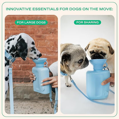 Springer Dog Water Bottle | Portable Travel Water Bottle Dispenser For Dogs - As Seen on Shark Tank | Patented, Leak-Proof Bottles Fill Bowl With Water - Ideal for Walking | BPA-Free 44oz Gray