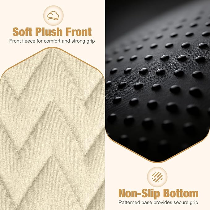 Lekereise Soft Dog Car Mat for Hard Bottom Seat Extender 53.9 x 18.1 inch- Waterproof Washable Dog Car Mat, Orthopedic Egg-Crate Foam Pet Bed, Fits Most Hard Bottom Dog Car Beds/SUVs/Trucks-Beige