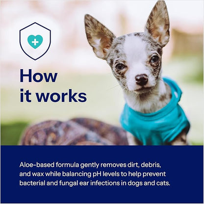 Covetrus Aloe Otic Ear Cleaning Solution for Dogs & Cats, Gentle Routine Ear Cleanser with Aloe Vera, Helps Remove Wax & Dry Ears, 8 oz