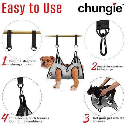Dog Grooming Hammock for Dogs – Dog Restraint for Nail Trimming with Pet Nail Clipper – Dog Sling for Grooming, Dog Hammock for Nail Cutting & Grooming Harness (Legs Spacing:11-14”)/Max W:45lb)