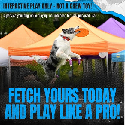 Hyperflite Nano Competition Standard Disc Dog Disc 4” (17g) | Official Skyhoundz Mini Flying Disc for Small Dog & Puppy | Long-Flying, Lightweight Dog Toy for Backyard, & Beach | Anti-Glare - Blue
