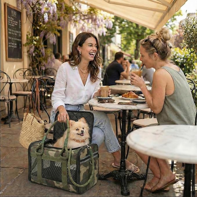 Soft-Sided Dog & Pet Carrier | for Car Rides, Trains, Errands & Daily Outings | Fits Pets Up to 15 lbs | 18" L x 11.5" H | Yorkies, Chihuahuas, Toy Poodles, Maltese & More