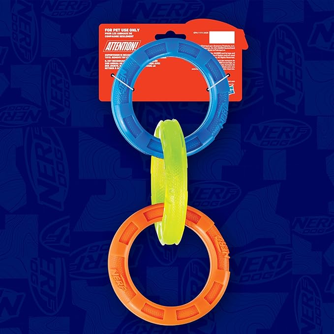 11.5in 3-Ring TPR Tug - Blue, Green & Orange