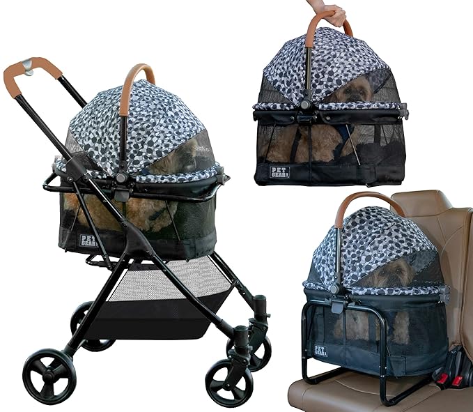 Pet Gear, A Vermont Family Owned Company Since 1936, 3-in-1 Travel System, View 360 Stroller Converts to Carrier and Booster Seat with Easy Click N Go Technology, for Small Dogs & Cats, 4 Colors