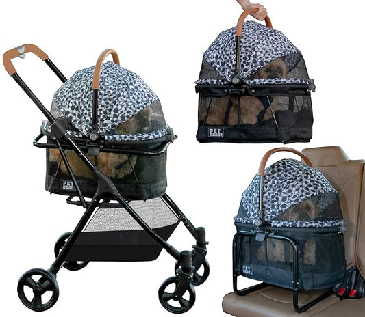 Pet Gear, A Vermont Family Owned Company Since 1936, 3-in-1 Travel System, View 360 Stroller Converts to Carrier and Booster Seat with Easy Click N Go Technology, for Small Dogs & Cats, 4 Colors