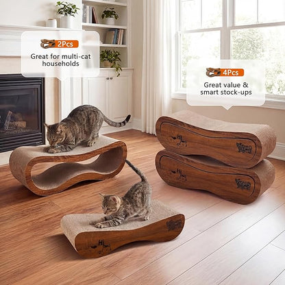 Cat Scratcher 2 in 1 Scratchers for Indoor Cats Scratching Board Cardboard, Horizontal Corrugated Scratch Pad for Cats as Beds & Furniture Reversible Sofa Scratch