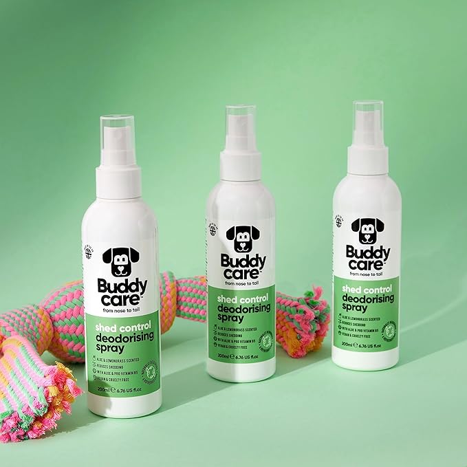 Dog Deodorising Spray - Deodorising Spray for Dogs - With Aloe Vera and Pro Vitamin B5 (Aloe Vera & Lemongrass, 200ml)