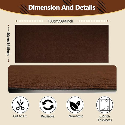 Cat Scratch Furniture Protector, 39.4"x15.8" Self Adhesive Cat Scratch Mat Pad,Cut to Fit DIY Replacement Carpet for Tree,Wall,Bed,Door, Couch Protector (Brown)