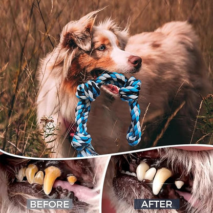 2 Pack Dog Rope Toy for Large Breed Aggressive Chewers, Nearly Indestructible Chew Rope Tug of War Toy, Interactive Toy for Boredom, Teeth Cleaning, 21.65 inch / 13.8 oz