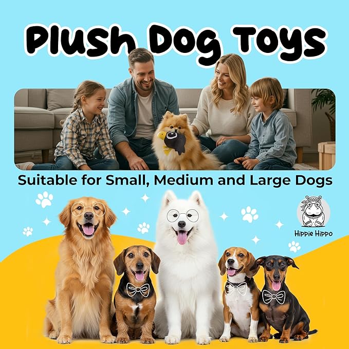 Squeaky Dog Toy for Small & Medium Dogs – Cute Black Crow Plush Dog Toy – Soft Stuffed Animal Puppy Toy with Squeaker for Interactive Play, Safe Durable Plush Toy to Keep Pets Busy – 6.5"