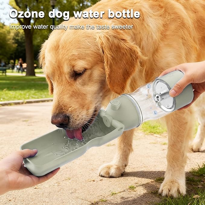 Portable Dog Water Bottle Active Oxygen Puppy Water Bowl & Dispenser for Travel, Improves Taste and Boosts Immunity for Pet Health Care Water Bottle (A-013B-white)