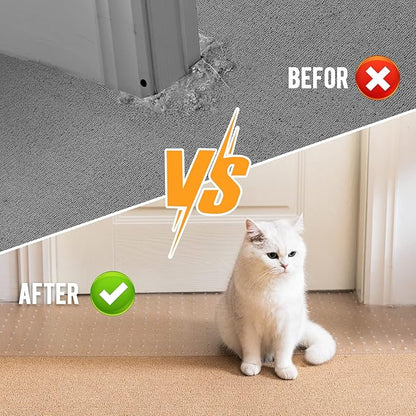 Uross Carpet Protector for Pets - Cat Carpet Protector for Doorway, Anti Scratch Under Door Cat Scratch Protector Mat, Easy to Cut Plastic Scratch Stopper Guard Carpet 3.6FT*2PCS