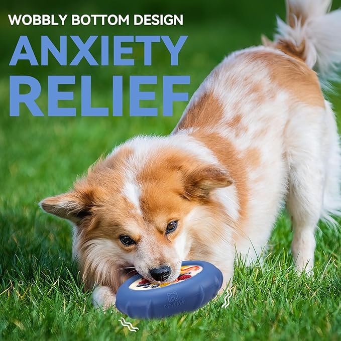 Dog Lick Bowl, Bestalk Wobbly Freeze Bowl Enrichment Feeder for Dogs, Anxiety Relief Lick Mat Puzzle Toy for Distraction, BPA Free Silicone, Dishwasher Safe(Dark Blue,S)
