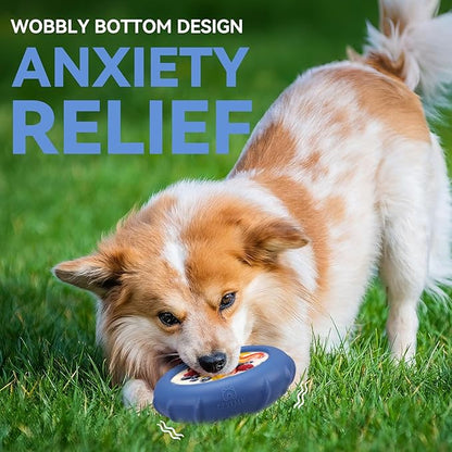 Dog Lick Bowl, Bestalk Wobbly Freeze Bowl Enrichment Feeder for Dogs, Anxiety Relief Lick Mat Puzzle Toy for Distraction, BPA Free Silicone, Dishwasher Safe(Dark Blue,S)