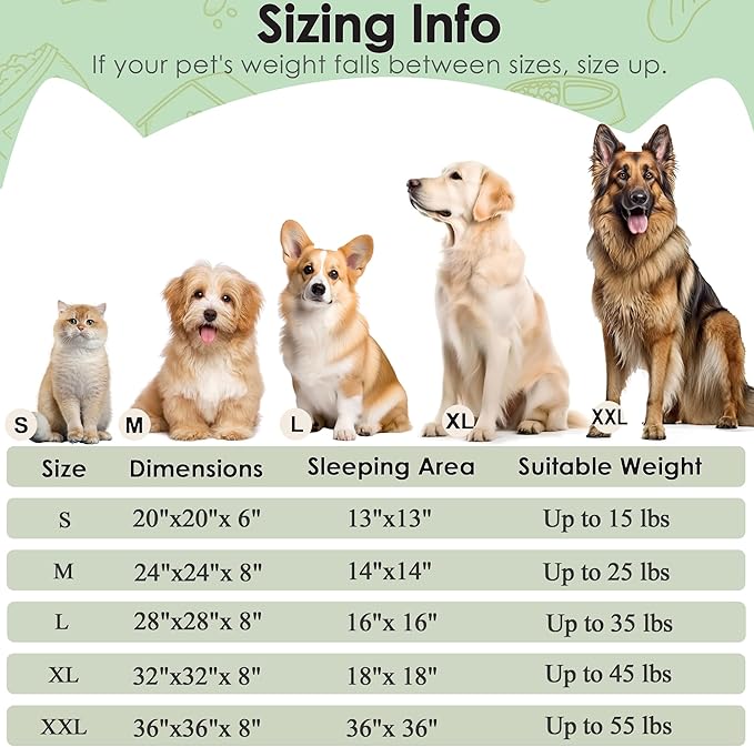 28in Large Dog Bed, Medium Size Dog and Cats, Calming Donut Bed for Puppy and Kitten, Washable Round Fluffy Pet Bed (Green)