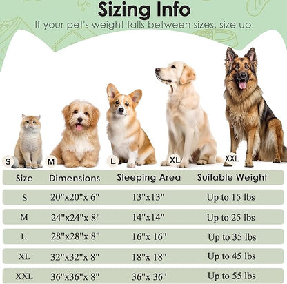 Extra Large Dog Beds, 36 Inch Human Dog Anxiety Relief Comfort Bed, Indestructible & Chew Proof Pet Beds (Green)