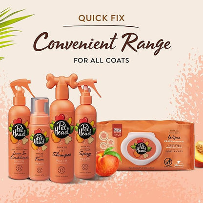 Pet Head Quick Fix Leave-in Conditioner Spray for Dogs | Peach Scent | Repairs, Detangles and Softens Fur | Detangling Spray | for Grooming Wet or Dry Dog Coats | No Rinsing Required | 10.1 fl oz.