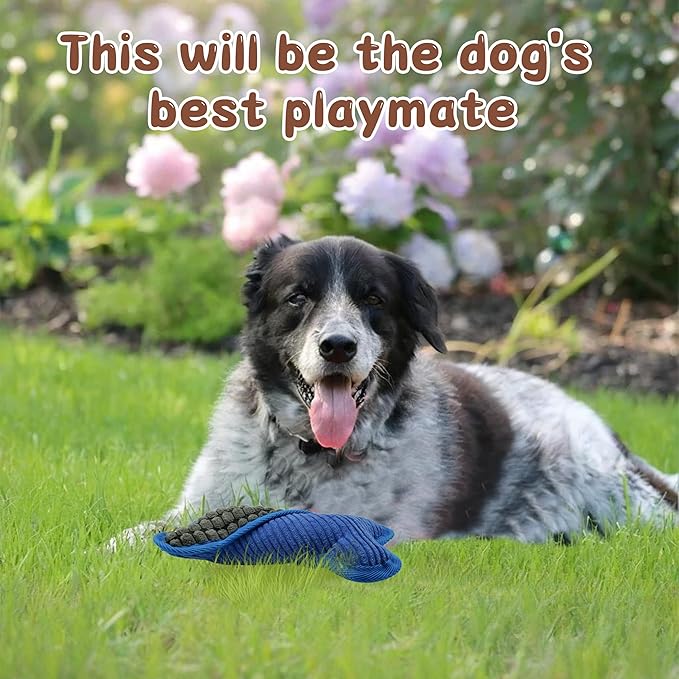 1PC Squeaky Dog Toys to Keep Them Busy Squeaky Dog Toys with Soft Fabric, for Small, Medium, and Large Dogs for Daily Interaction, Companion Training (Color: Blue)