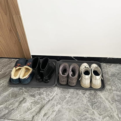 PetLike Boot Tray for Entryway Indoor, Pet Food Mat, 16.7 x 12.8 inch 2 Packs, Waterproof Shoe Tray for Indoor and Outdoor, Multi-Purpose Traysfor Boots, Shoes, Pets, Garden