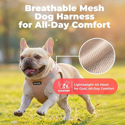 Best Pet Supplies Voyager Step-in Air Harness - All Weather Mesh, Reflective, No Pull Harness for Dogs, Cats - Secure with Hook & Loop Fastener, Buckle, Double D-Rings - Khaki, XXXS