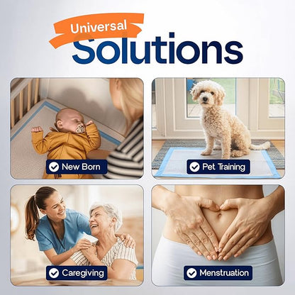 Healqu Puppy Pads - 50-Count, 24x24 - Advanced Leakproof Technology for Housebreaking & Training - Ultra Absorbent Puppy Pee Pads - Ideal for Dogs, Puppies, Cats - Attractant Pet Training Pads