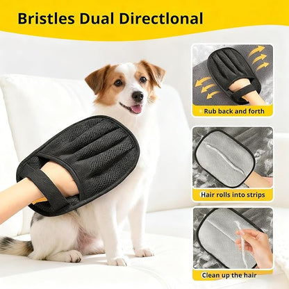 Pet Hair Removal Gloves for Dogs & Cats, Reusable & Washable Brush Pet Hair Remover for Couch, Carpet, Car Seat & Laundry