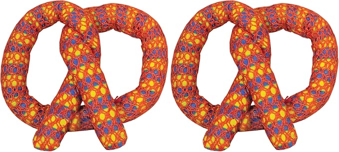 Catstages Plaque Away Pretzel Cat Toy – Interactive Catnip Dental Chew Toy to Help Clean Teeth, Fun for Play and Chewing, Orange (Pack of 2)