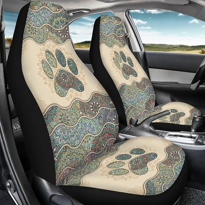 Dog Paw Car Seat Cover, Non-Slip Auto Front Seat Covers Automobile Seats Protectors Car Accessories for Vehicle, Cars, Sedan, Truck, SUV, Van