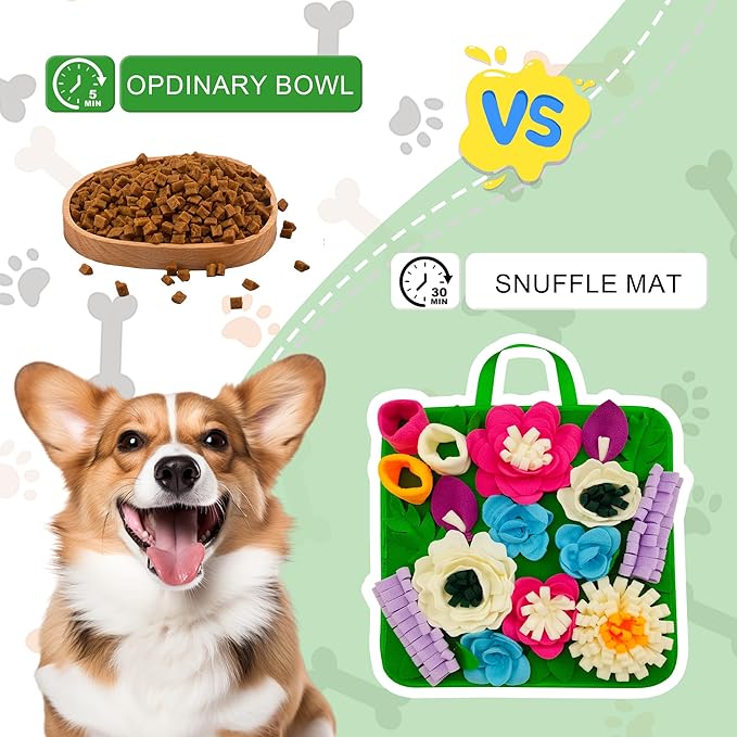 Snuffle Mat for Dogs Sniffing Feeding Mat for Small and Medium Breed Dogs and Cats Non-Slip/Portable/Durable Interactive Puzzle Pet Puppies Toys Encourages Natural Foraging Skills