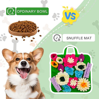 Snuffle Mat for Dogs Sniffing Feeding Mat for Small and Medium Breed Dogs and Cats Non-Slip/Portable/Durable Interactive Puzzle Pet Puppies Toys Encourages Natural Foraging Skills