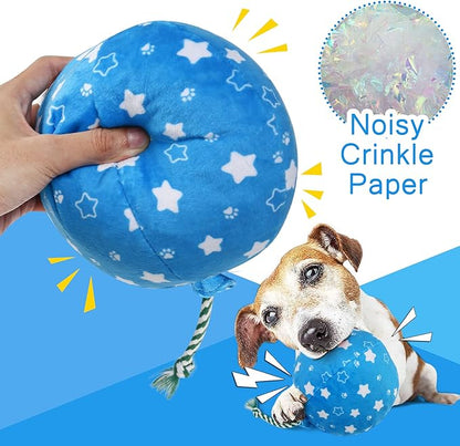 Prime Pets Dog Birthday Toys, 3 Pack, Crinkle Squeaky Dog Toys, Pet Toys for Small Medium Large Dogs, Stuffed Puppy Chew Toys, Dog Gift Toys