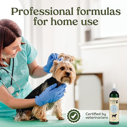 Paw Fume Dog Ear Cleaner Solution, 2-Pack – Soothe Itchy Ears Instantly – with St. John’s Wort & Almond Extracts, Vet-Certified Formula, Alcohol-Free & Sulfate-Free – Dog Ear Wash for All Breeds