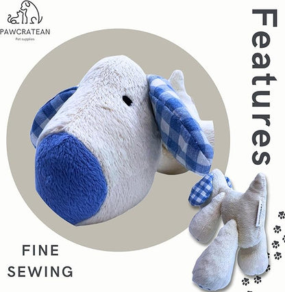 7" Squeaky Plush Toy for Puppies Small Dogs Self Etertainment Washable Soft Made [PET ONLY] (White Dog)
