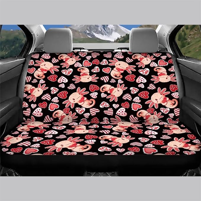 AFPANQZ Axolotl Car Seat Cover for Women Polyester Fabric Protector Accessories Soft Washable Decorations Cloth Backseats Rear Seat Cushion Protection Cream