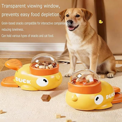Dog Interactive Treat Dispenser Toy,Slow Feeder Dog Bowl,Dog Interactive Treat Feede Toys,IQ Training and Workout for Cats and Dogs. (Yellow)
