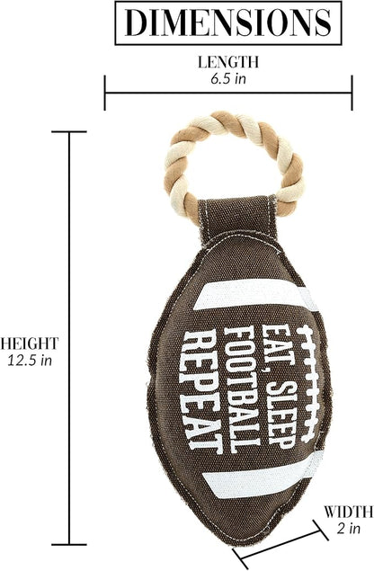 Pavilion Gift Company - Football - 12" Canvas Rope Dog Toy Chew Tug of War Football Game Sports Best Friend Dog Doggy Puppy K9 Gift
