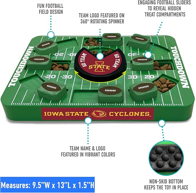 Pets First NCAA Iowa State Large Puzzle Toy - Interactive Dog Treat & Slow Feeding Toy