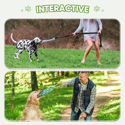 Dog Bungee Toy for Small/Medium Dogs,Interactive Dog Tug of War Toys Set with Tether, Rope and Ball, Tree Hanging Toy,Indoor Dog Rope Toy,Not for Aggressive Chewers
