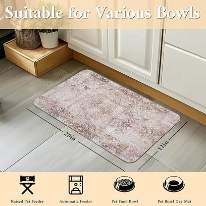 Dog Food Mat for Floors Waterproof Pet Placemat Cat Feeding Bowls Mats for Food and Water, Eco-Friendly Dog Accessories Diatomite Pets Supplies 17" X 30"