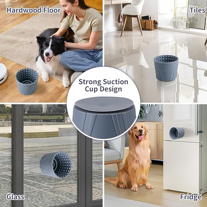 Dog Lick Bowl, Bestalk Anxiety Relief Slow Feeder Dog Lick Mat Treat Dispenser, Non-Slip Licking Bowl Enrichment Toys for Small Medium and Large Breed Dogs, BPA Free Silicone(Grey,S)