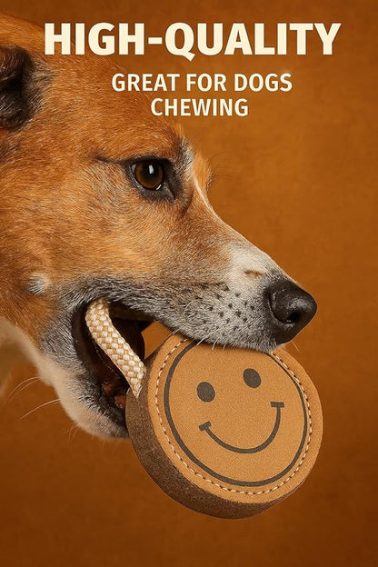 Natural Jute Dog Chew Toy – Smiley Shape, Tough & Durable Puppy Teething Toy, Safe Eco-Friendly Chew, Interactive Training & Play Toy for Small, Medium & Large Dogs