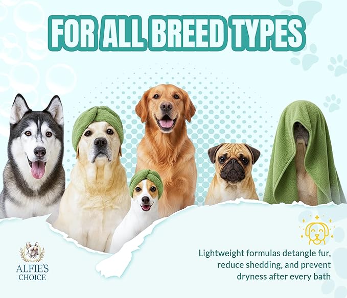 ALFIE'S CHOICE Dog Shampoo for Dry Itchy Skin | Calm & Comfort Shampoo and Conditioner Set | 16 fl oz Each | Lavender, Rosemary & Vitamin E | for Sensitive Skin & All Breeds | Made in USA