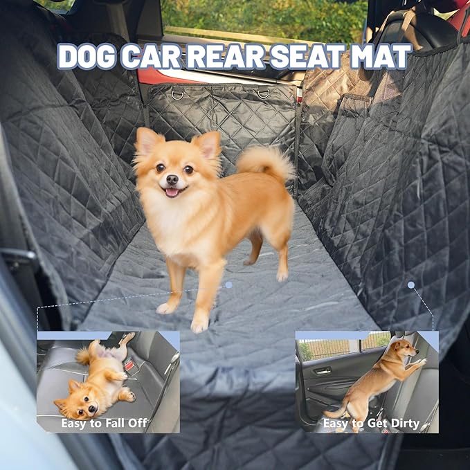 Dog Car Seat Cover for Pets Waterproof Seat Cover Hammock Scratch Proof Nonslip Back Seat Pet Bed Mat for Travel Durable Soft Back Seat Covers for Cars Trucks and SUVs (23.5 x 51 inch)