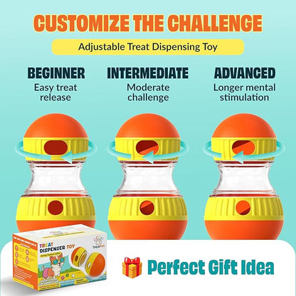 Dog Treat Dispenser Toy interactive-Treat puzzle toys for dogs mental stimulation-puzzle feeder dog & cognitive toys for dogs–Durable stimulating dog toys for Boredom-Limited Treat Dispensing Dog Toys